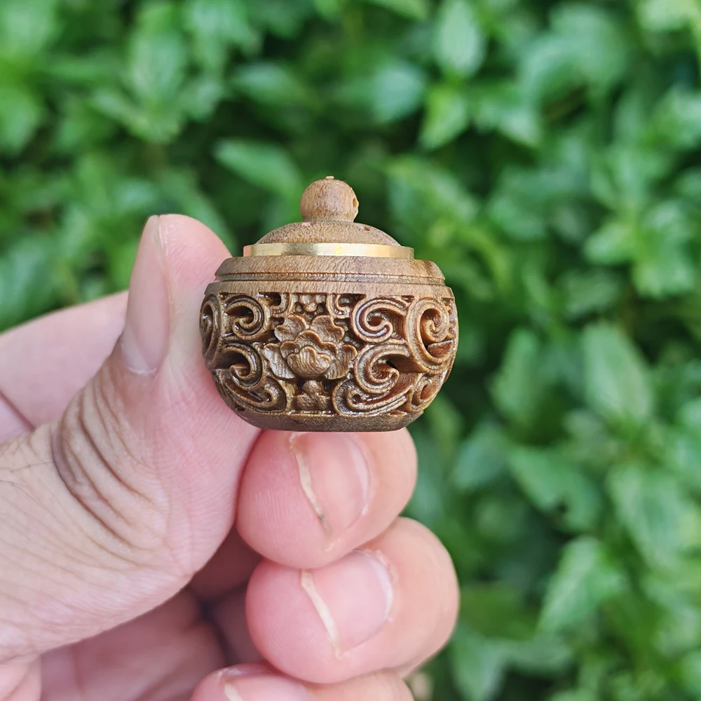 1 Inch Wooden Xishi Lotus Scented Sachet Ornament, Openable, Simple Style, Suitable for Office, Housewarming Gift, Holiday Decoration, Men's Gift, Thanksgiving Gift, New Year Gift, Halloween Decoration