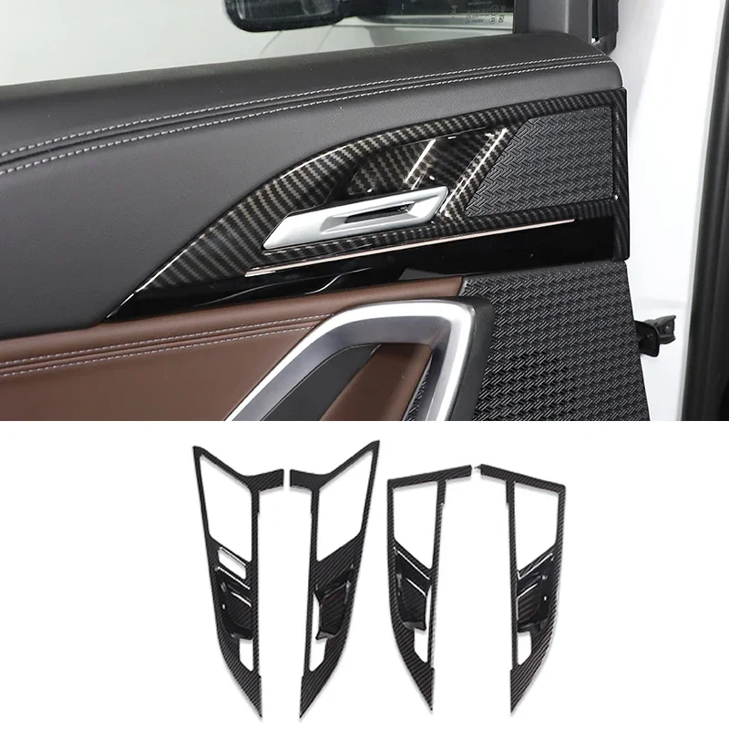 Car Interior Door Handle Bowl Panel Cover Trims Decoration for Bmw X1 2023 2024 U11 IX1 Carbon Fiber Accessories Kit Auto Modify