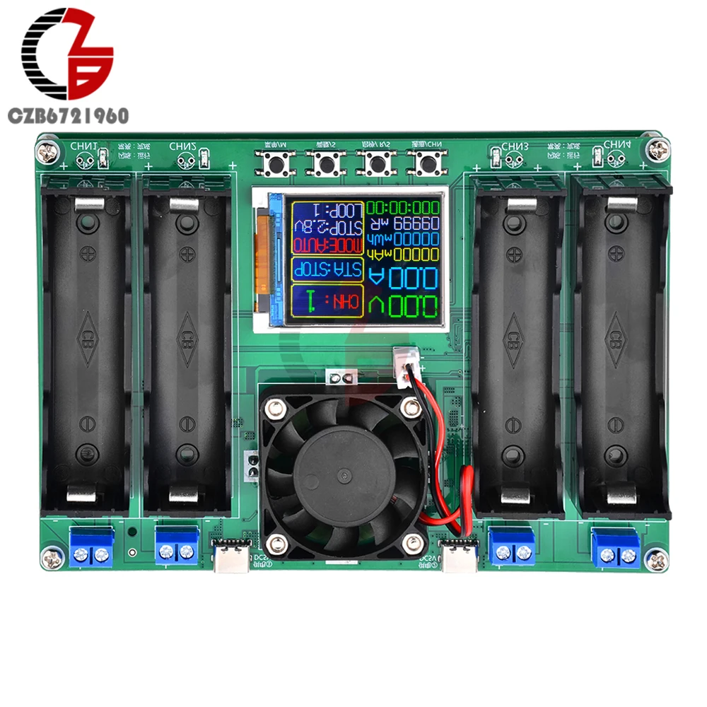 2/4 Ports 18650 Battery Capacity Type-C Tester Module MAh MWh Digital Display Lithium Battery Measurement Power Detector Tester