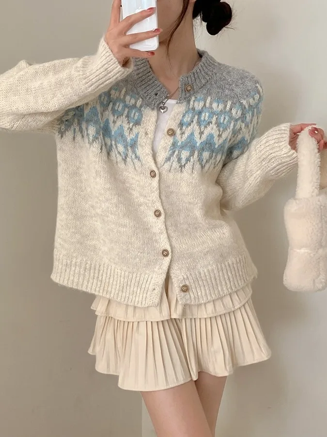 

Feilao Island Sweater Autumn Winter Open Cardigan Outerwear Early Autumn Women's Faion Innerwear Can Be Worn as an Outerwea...