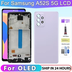 OLED LCD Screen For Samsung Galaxy A52S 5G SM-A528 Phone LCD Display with Frame and Digitizer Full Assembly Replacement Part