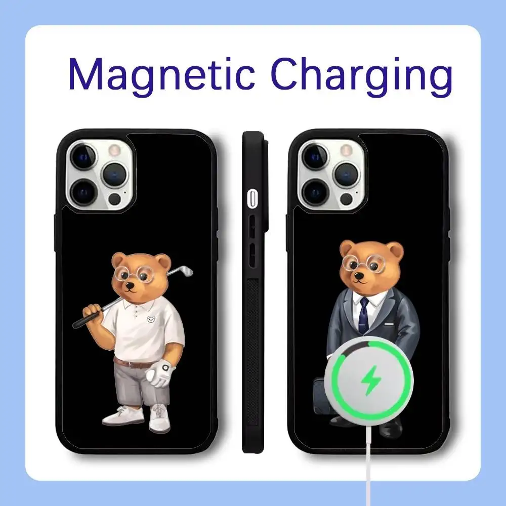 

Fashion B-Baron Filou Bear Phone Case For iPhone 16,15,14,13,12,11,Pro,Max,Plus,Mini,SE Magsafe Magnetic Wireless Charging