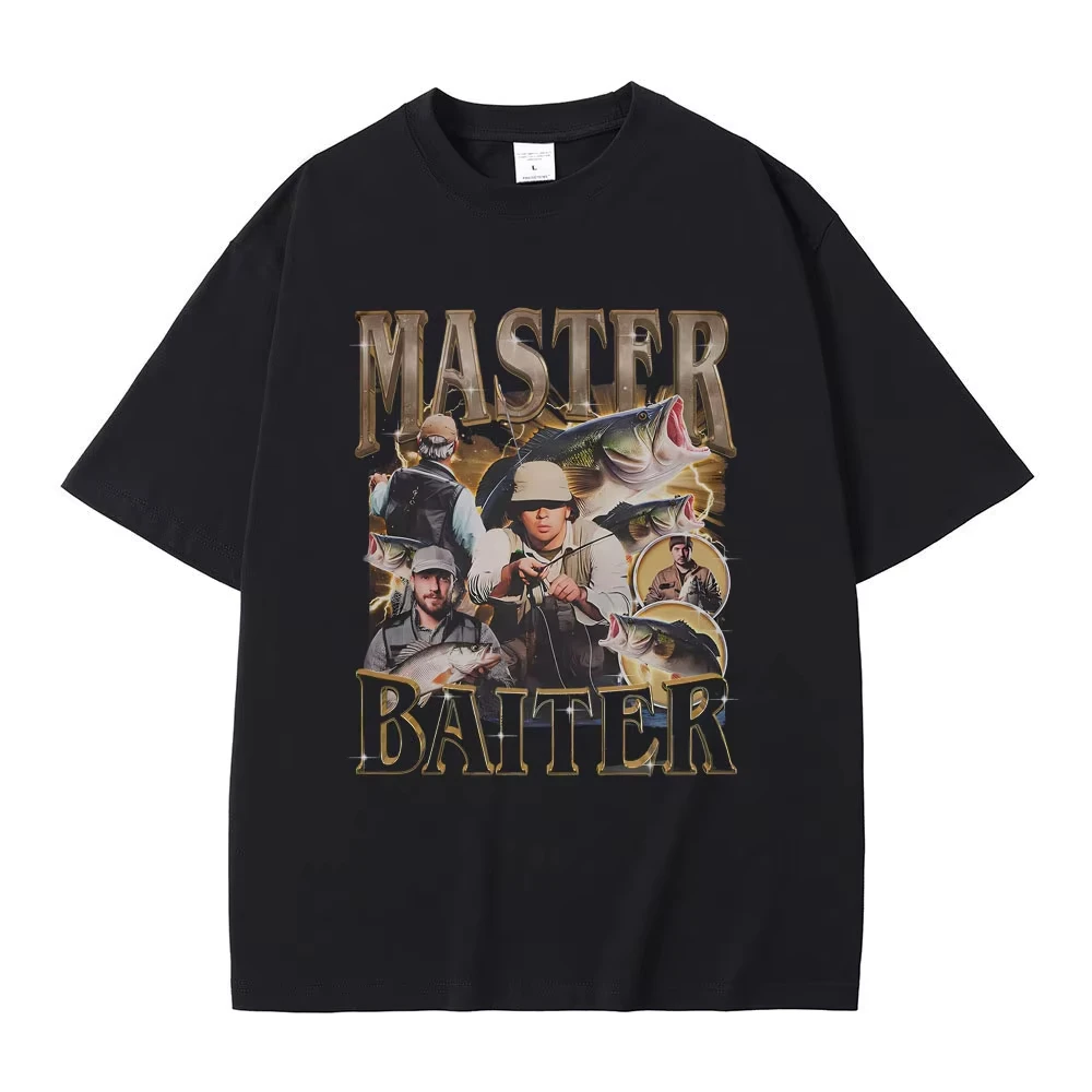 T-shirts unisexes décontractés en coton à manches courtes surdimensionnés avec motif de poisson amusant pour la pêche, style streetwear vintage pour hommes et femmes