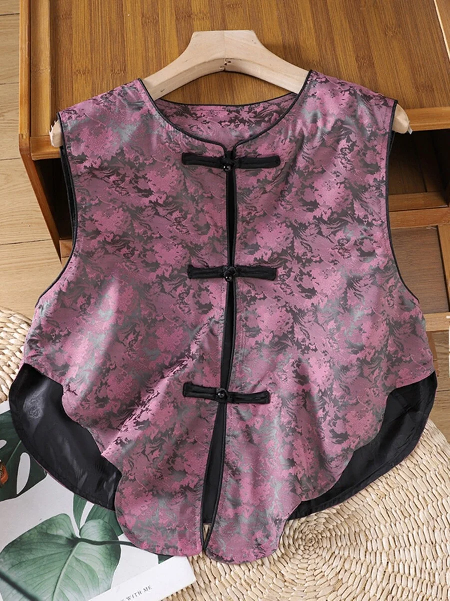 

New Chinese Sle Embroidered Button Vest Women's Faion Tang Suit Top Spring Vintage National Sle Outerwear oulder Pad ...