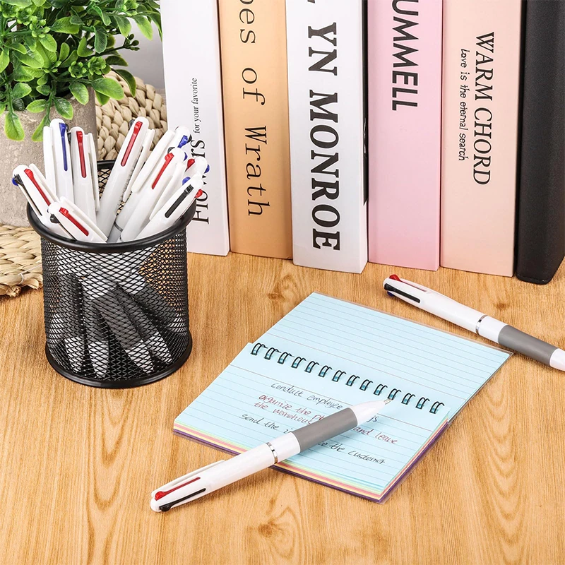 20Pcs 3-in-1 Multicolor Ballpoint Pen 0.7mm Retractable Fine Point Pens for Students Nurse Office Workers Black Blue Red Color