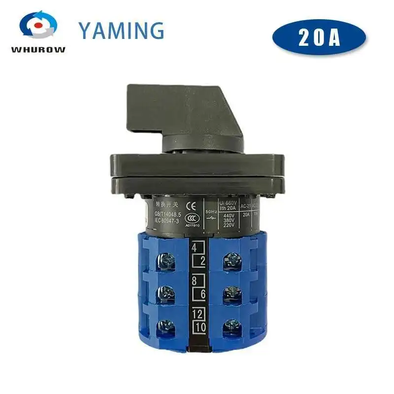 

LW26-20D5727/3 Переключающий поворотный переключатель с заводской поставкой Высоковольтные кулачковые переключатели 3-позиционный селектор 20 А