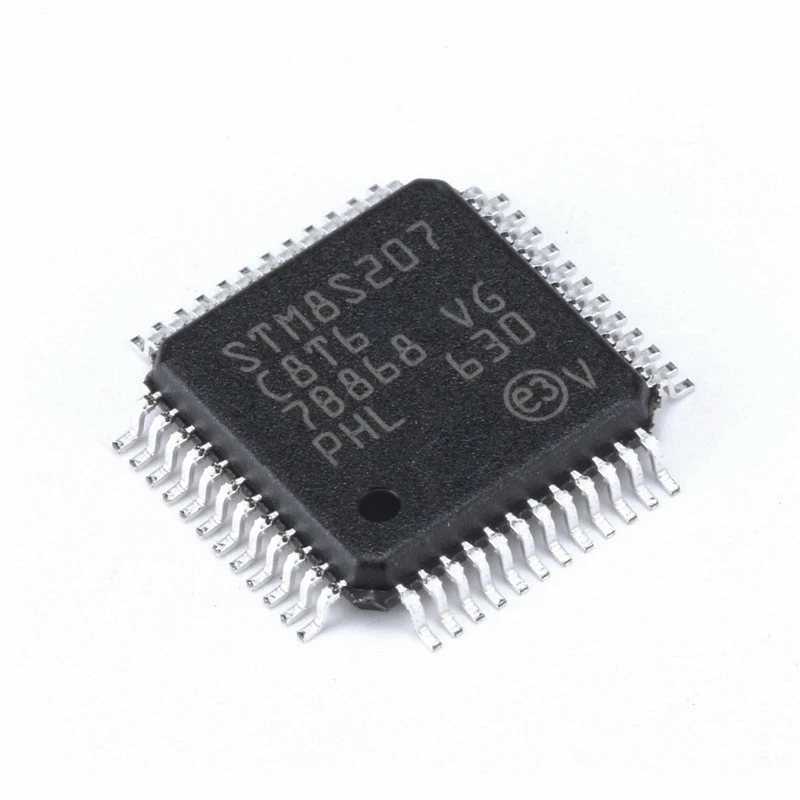 Original genuine STM8S207C8T6 LQFP-48 24MHz/64KB flash memory/8-bit microcontroller MCU