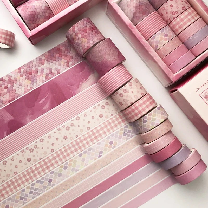 12 Stuks Combinaties Van Washi Tape Dagboek Stickers Met Geometrische Patronen Diy Dagboek Afplakband Decoreren Schoolbenodigdheden