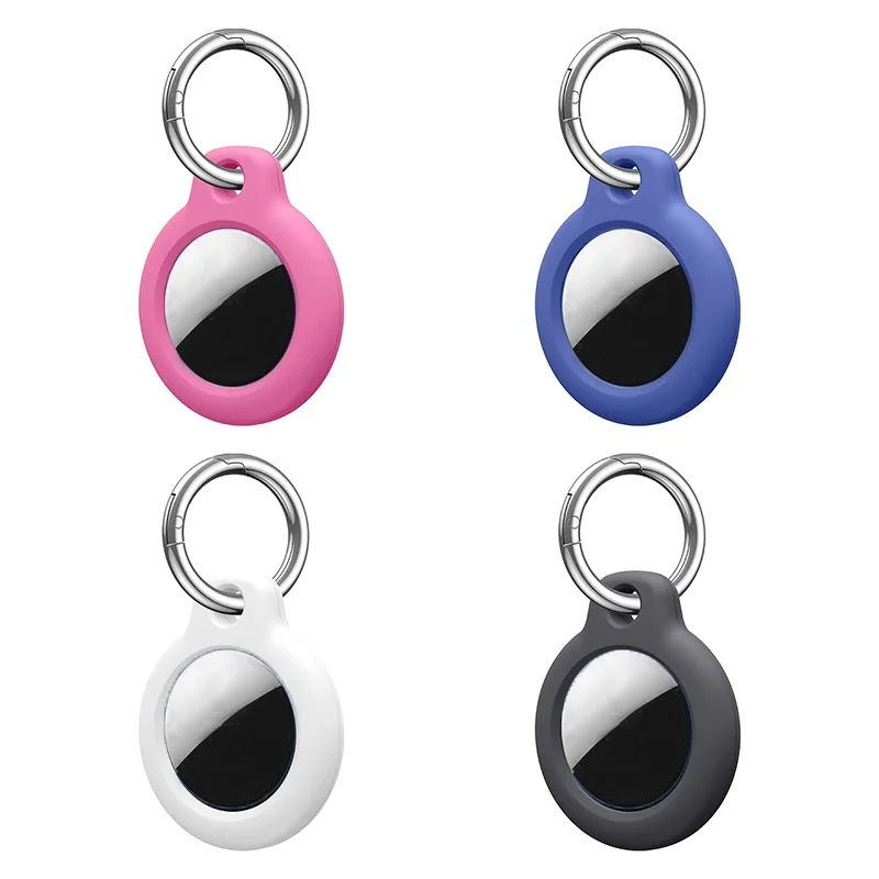 Case For Apple Airtag Holder With Keychain Protective Shell Tracker Accessories Hard PC Anti-scratch Sleeve Airtags Case Keyring