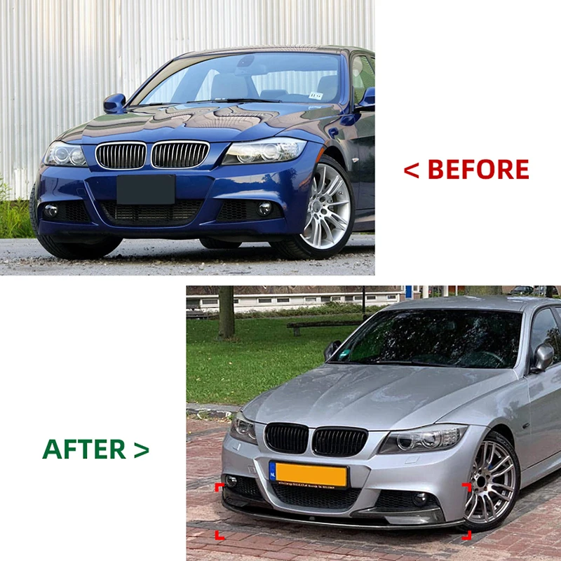 Car Front Bumper Lip for BMW 3 Series E90 E91 LCI M Sport 2009-2012 Splitter Spoiler Exterior Tuning Parts Car Accessories