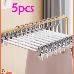 5 uds Clip de estante pantalones de acero inoxidable Clip de armario pinza de ropa antideslizante abrazadera para pantalones percha para faldas