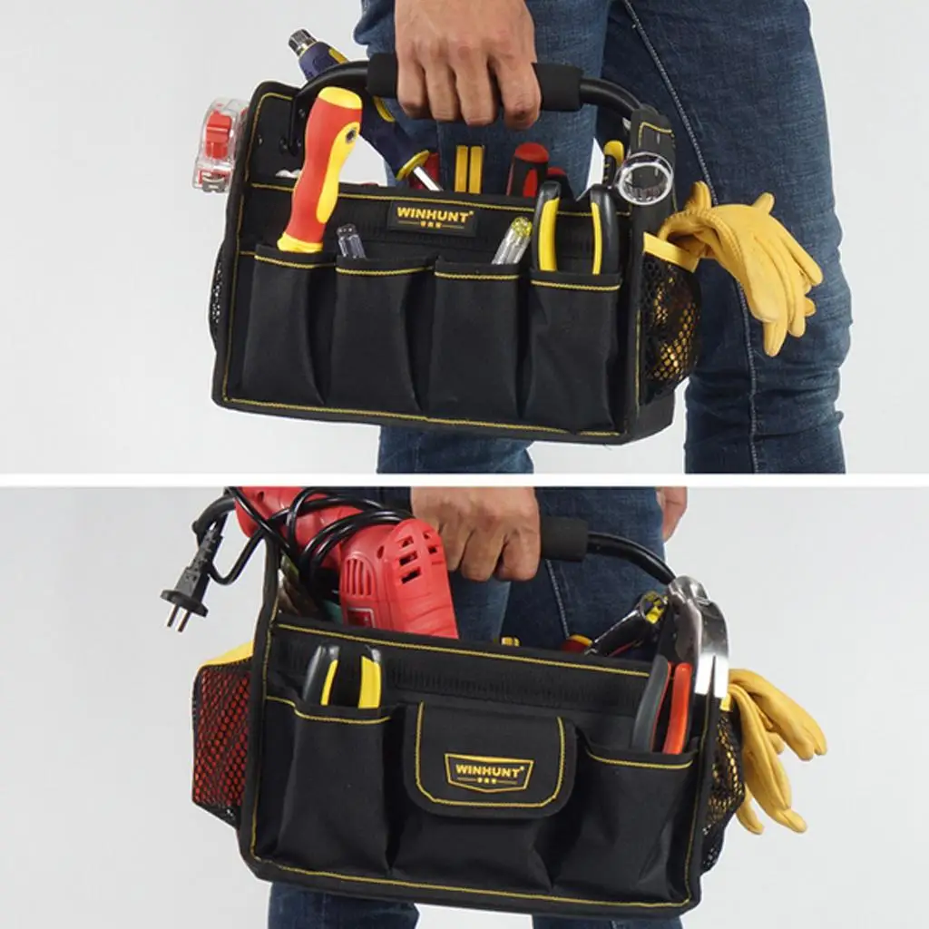 Large Capacity Tools Bag Oxford Cloth Open-Top Thicken Electrician Wookwork Bags Work Bags Waterproof Fasteners Pouch Suitcase