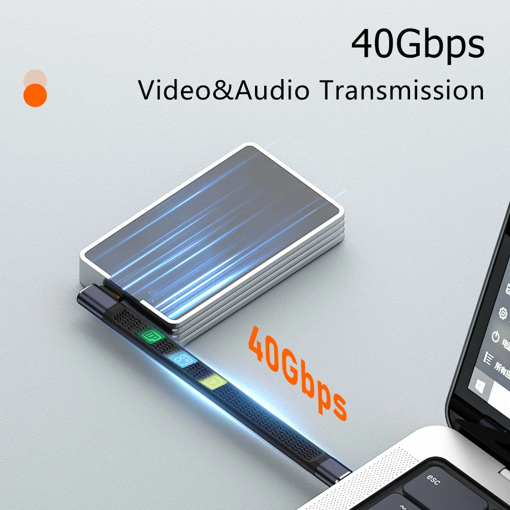 Cable de datos USB C macho a hembra PD, carga rápida 240W, 40gbps FPC, Cable corto tipo C 4,0, Cable de carga de puerto de curva lateral