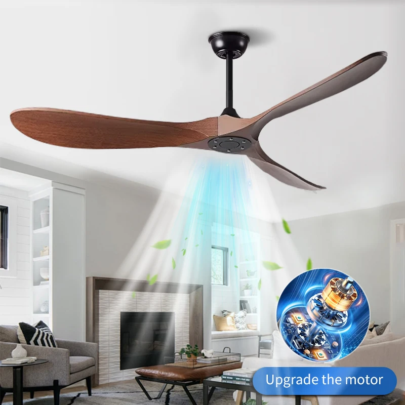 

American Retro Ceiling Fan, Nordic Living Room, Dining Room, Industrial Variable Frequency Dimming Remote Control Electric Fan