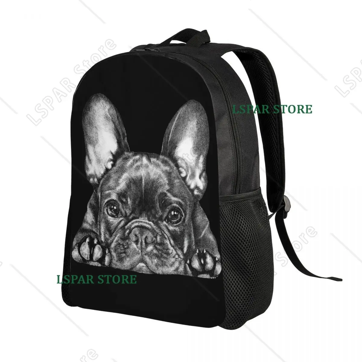 Custom Frenchie Dog French Bulldog Laptop Backpack Men Women Basic Bookbag for School College Students Bag