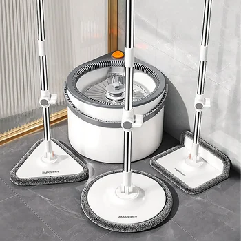 Joybos Clean Dirty Separation 360-spin-mop-emmerset en wringer met drie soorten dweilkoppen dweilen schone vloer