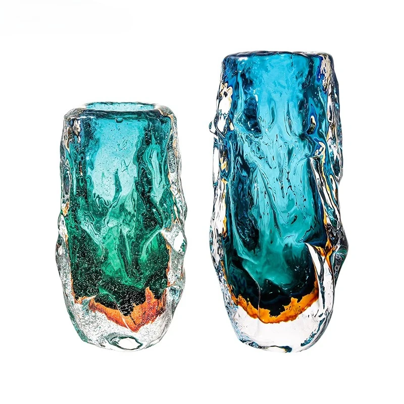 Modern Customize Flower Vase Crystal Ornaments Elegant Bottle Murano Glass Vase for Flowers Home Decor