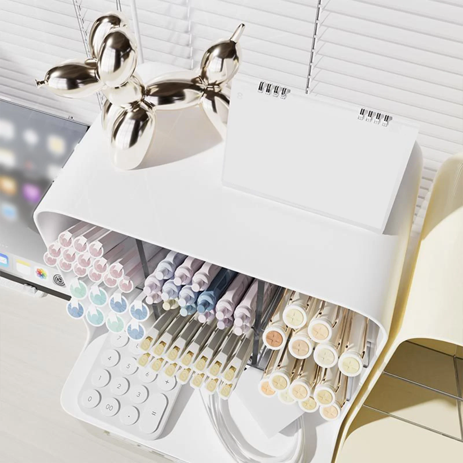 

Desktop Organizer Rack Multi Layer Pencil Holder Cosmetic Jewelry Stationery Organizer Student Dormitory Bracket With Stickers