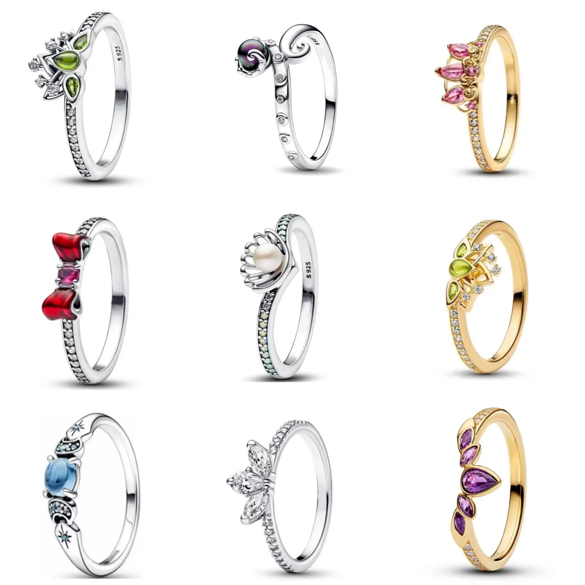 

Модное очаровательное кольцо принцессы из стерлингового серебра 925 пробы, ракушка осьминога, размер 6, 7, 8, 9, женское оригинальное обручальное кольцо, женские украшения