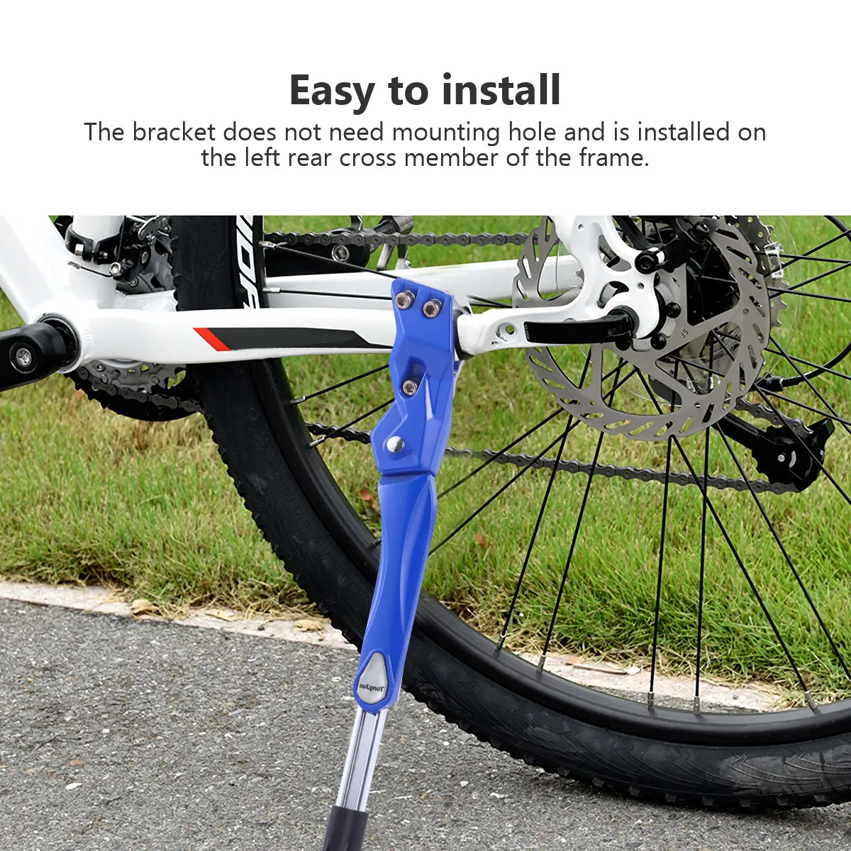 

Aluminum Alloy Bike Kickstand Side Foot Support For Mountain Bicycle Blue Quick Release Non-Slip Parking Rack Kickstand