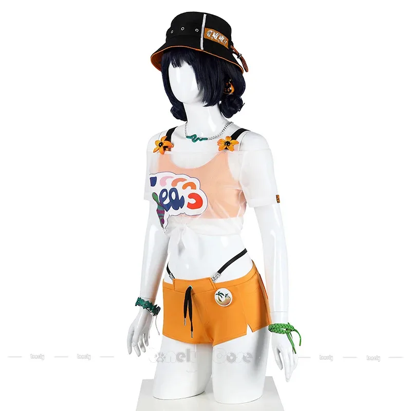 2025 22 Zenless Zone Zero Belle Cosplay disfraz peluca traje de baño traje de verano para mujeres niñas sombreros sombrero pendientes collar Accesorios