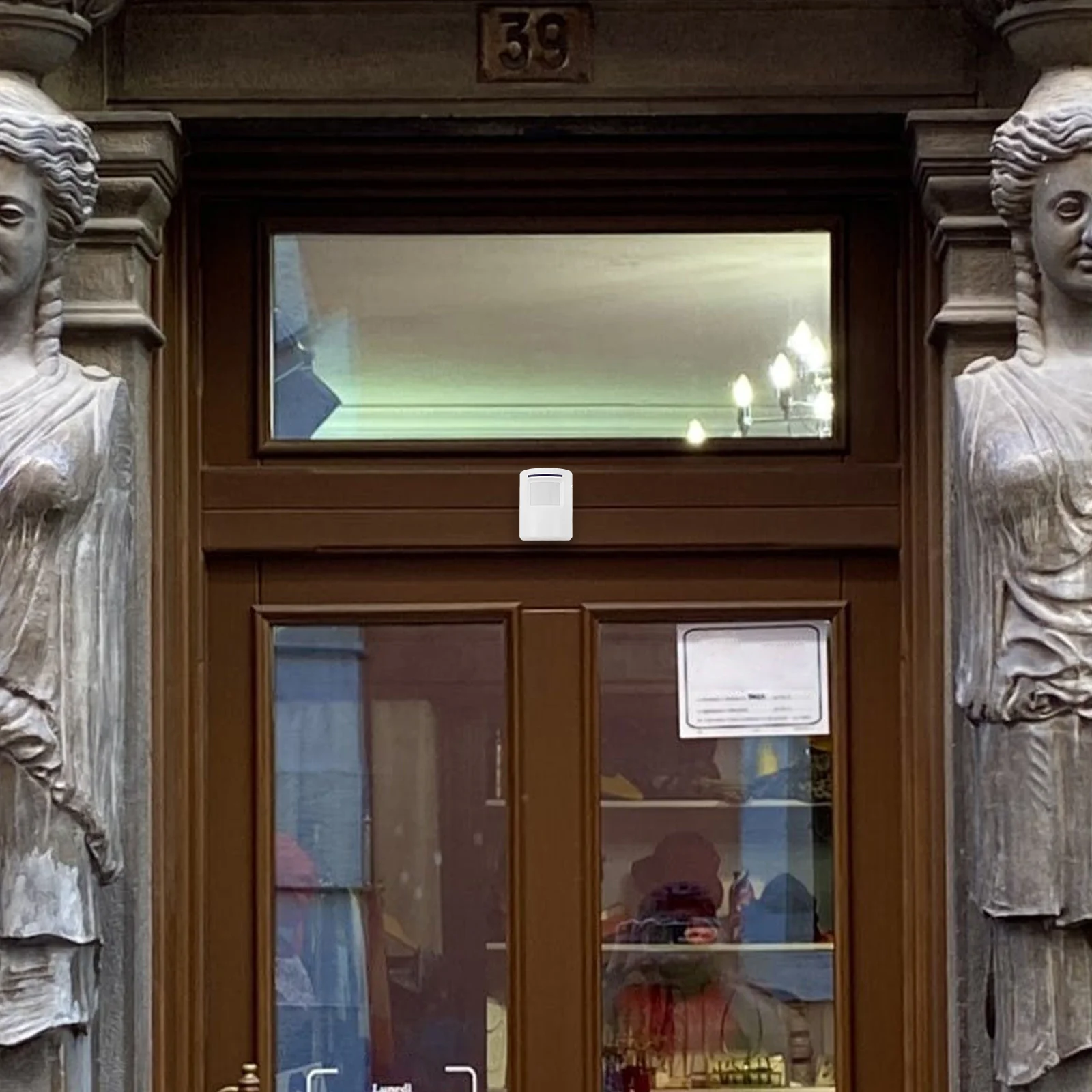 جرس الباب بالأشعة تحت الحمراء 1 جهاز إرسال 1 جهاز استقبال 70 متر نطاق محس حركة إنذار أمان مع 38 نغمة قابس أمريكي