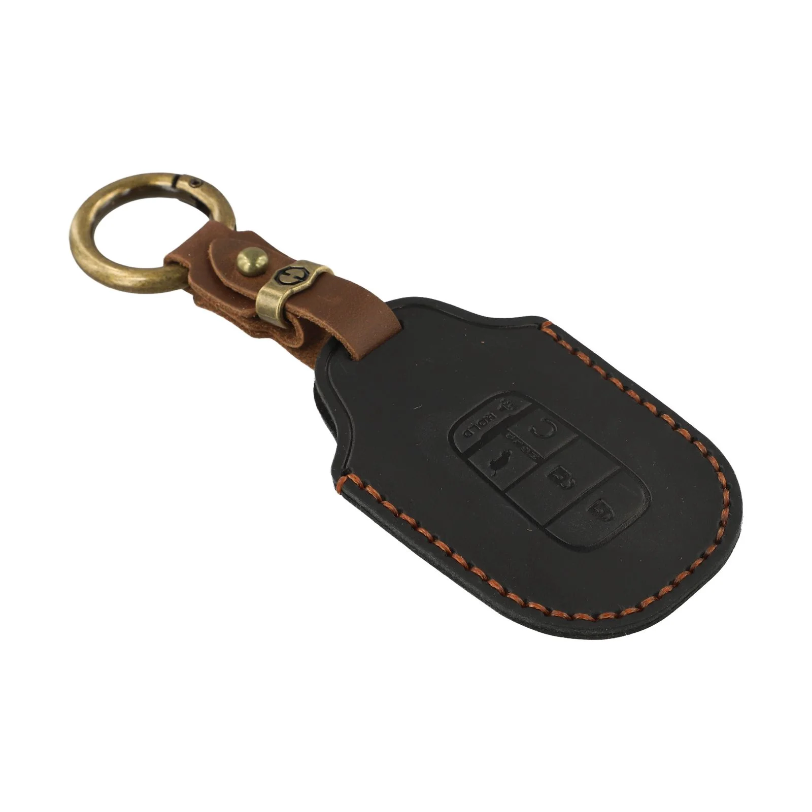 Remote Key Cover Black, Blue, Brown Car Key Cover 360 Protection Signal Compatible Easy Installation Develops Patina