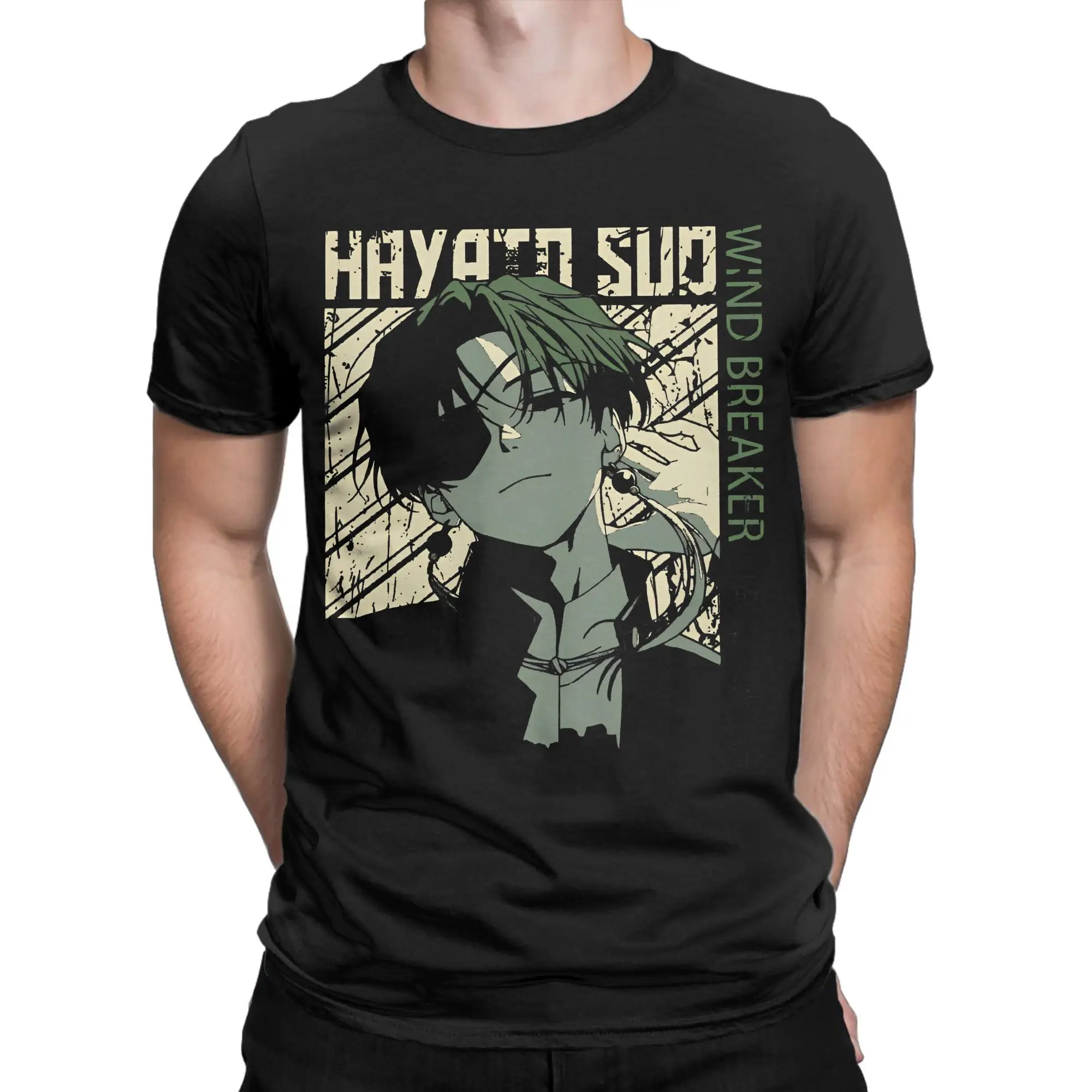 Wind Breaker  T-Shirt Male Hayato Suo Street Style Cotton T-Shirts Summer Breathable Novelty Tee Shirt Casual Plus Size Clothing