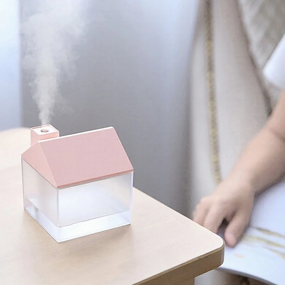 Rechargeable Humidifier with Distinctive House Profile 2500ml Tank LED Lighting System and Essential Oil Diffusing Ability