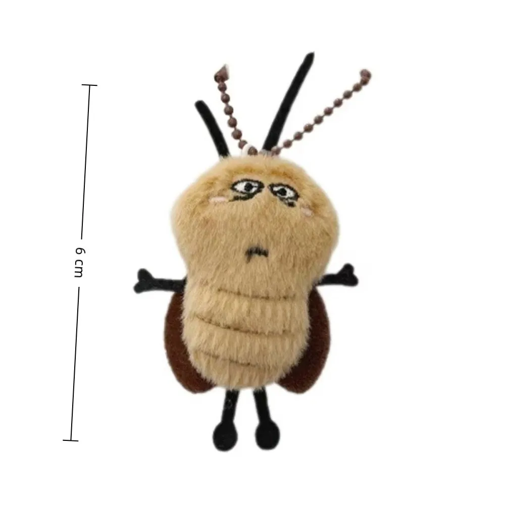 Cartoon Cockroach Plush Keychain Stuffed Animal Doll Keyring Lovely Backpack Pendant Car Key Holder Decoration Gifts
