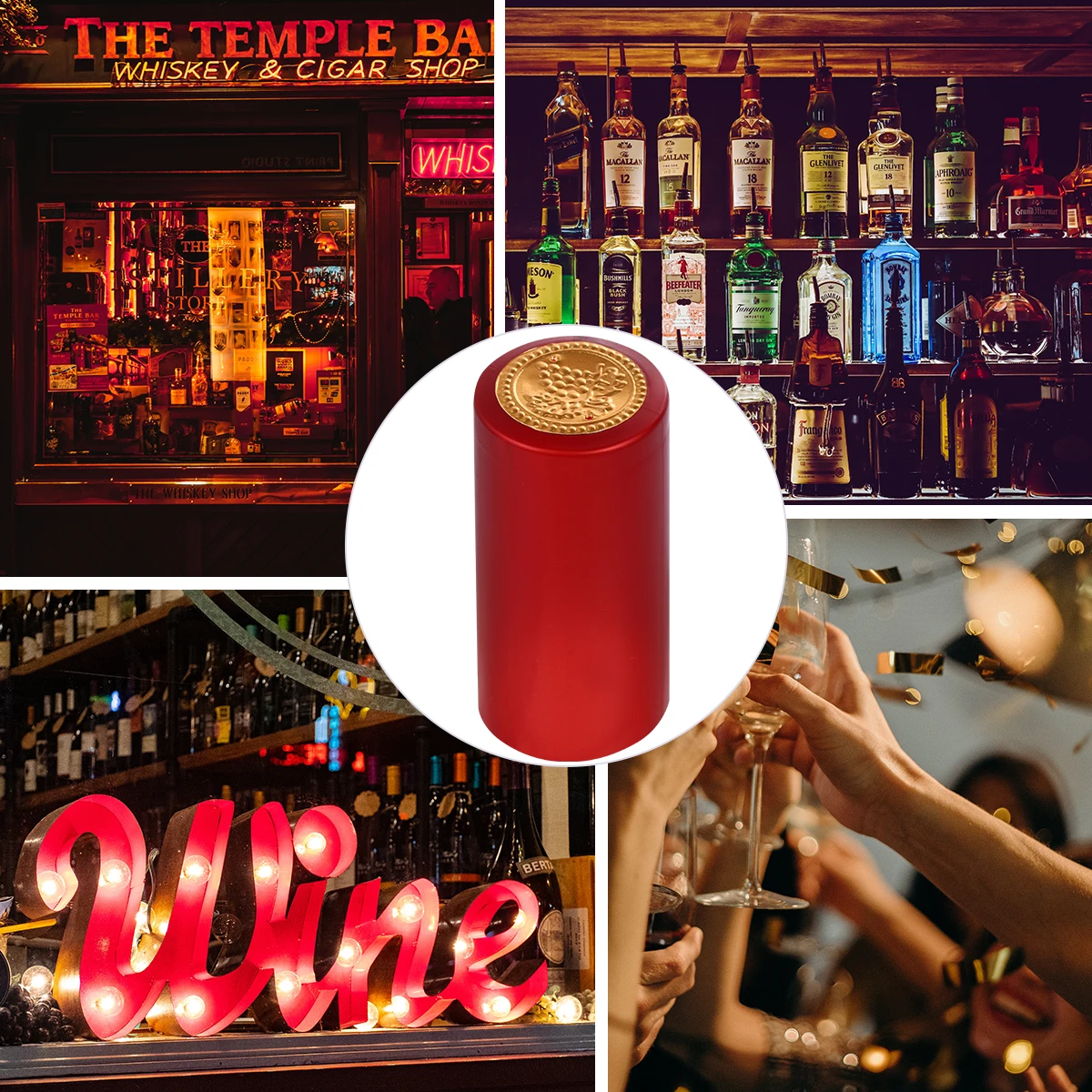 100Pcs Heat Shrink Wine Bottle Seal Film Premium Plastic Heat-Shrinkable Capsule for Winery Restaurant Home Wine Bottle Film