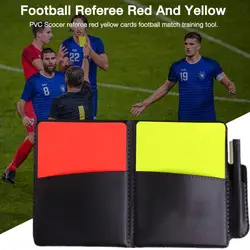 1PCS Sport Football Soccer Referee Wallet Notebook And With Soccer Sports Red Yellow Team Card Card U6K5