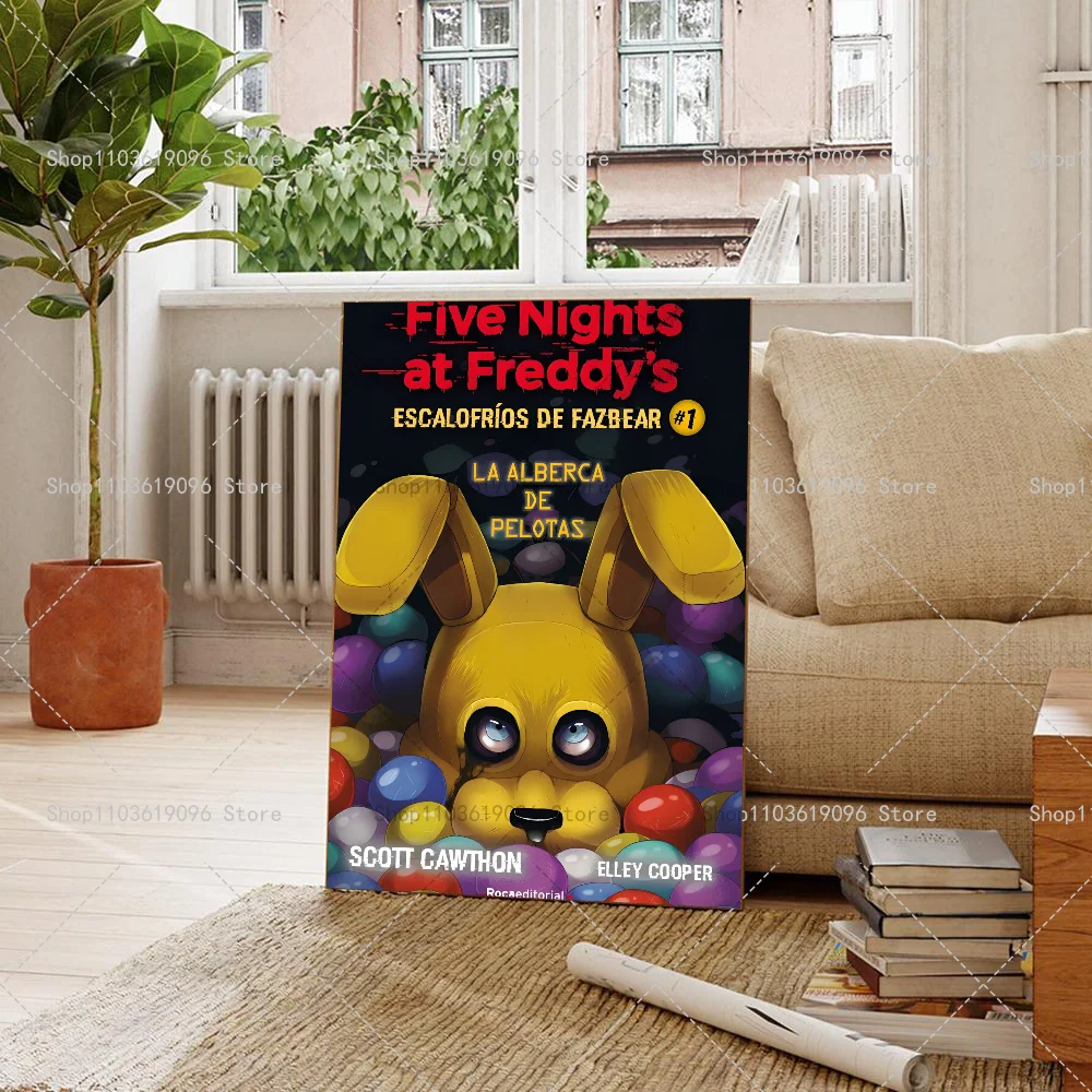 Popula Game Movie FNAF Five-nights-At-Freddys Poster Self-adhesive Art Waterproof Paper Sticker Coffee House Bar Room Wall Decor