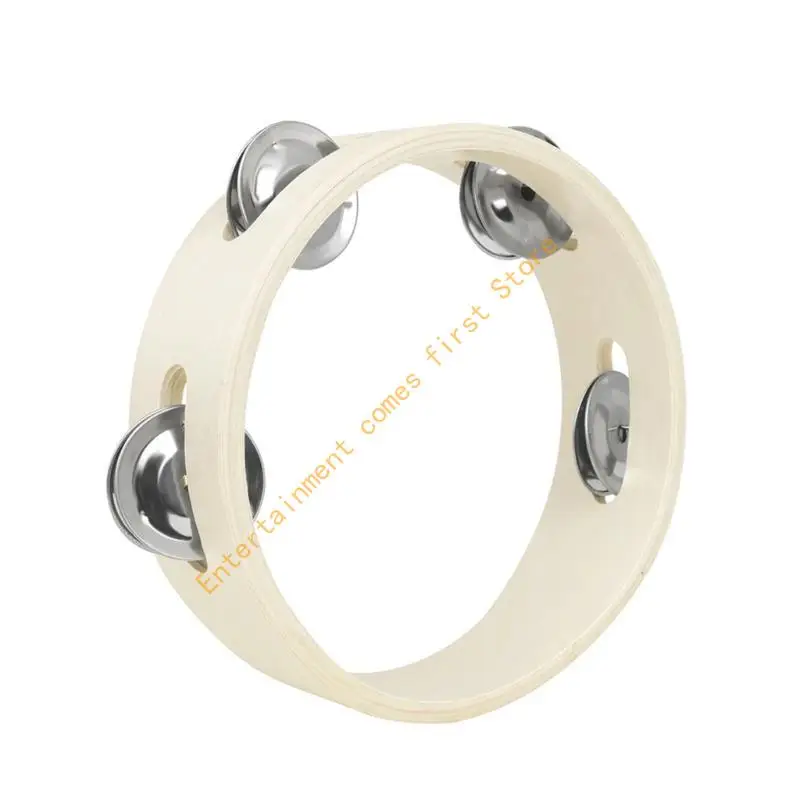 

3Pcs Party Tambourines Row Single Rings Musical Craft Toy Bells Handheld Adults Kid Tambourine Bells Metal Bells 55KD