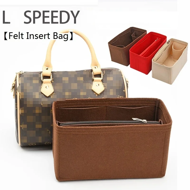Insert Bag Organizer Felt Cloth Inner Bag For Speedy 25 30 35 Handbag Organizer Liner Storage Bag