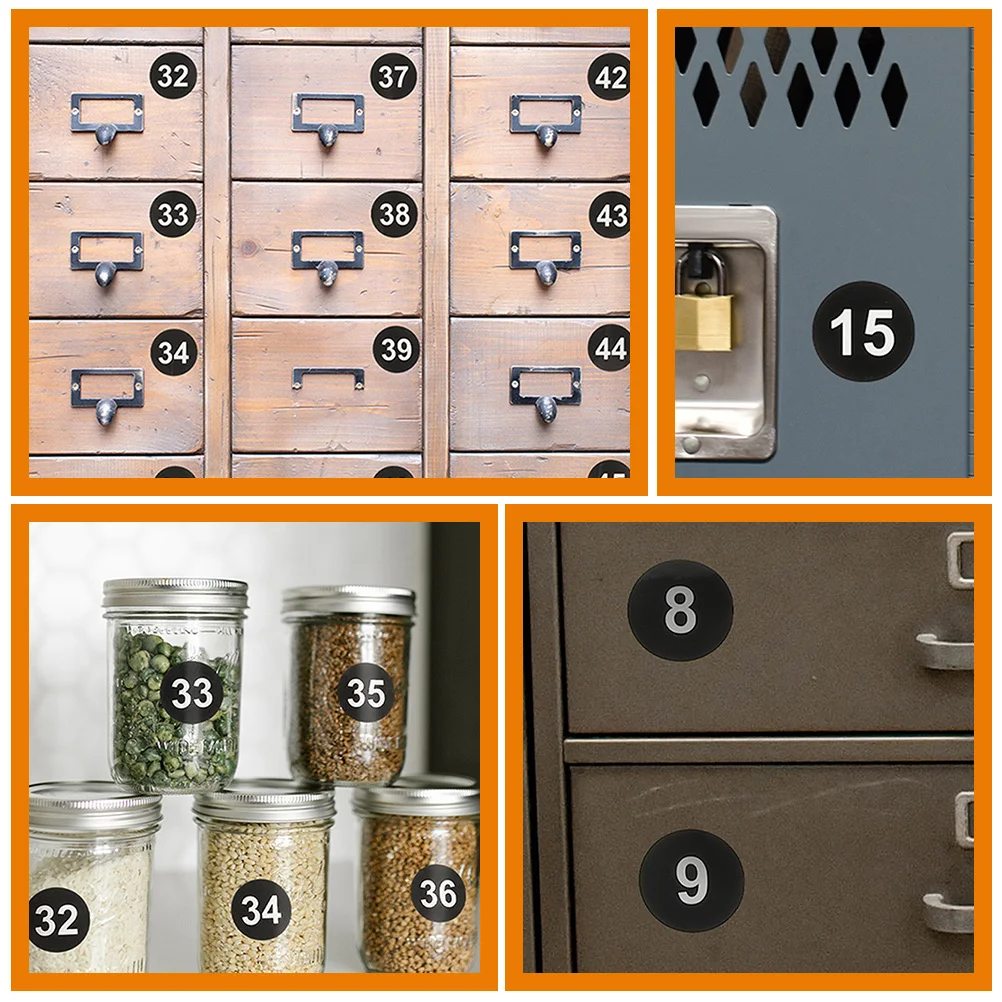 10pcs 라운드 디지털 스티커 20 시트 조직을위한 자체 접착 번호 라벨 사무실 교실 Diy 공예 번호