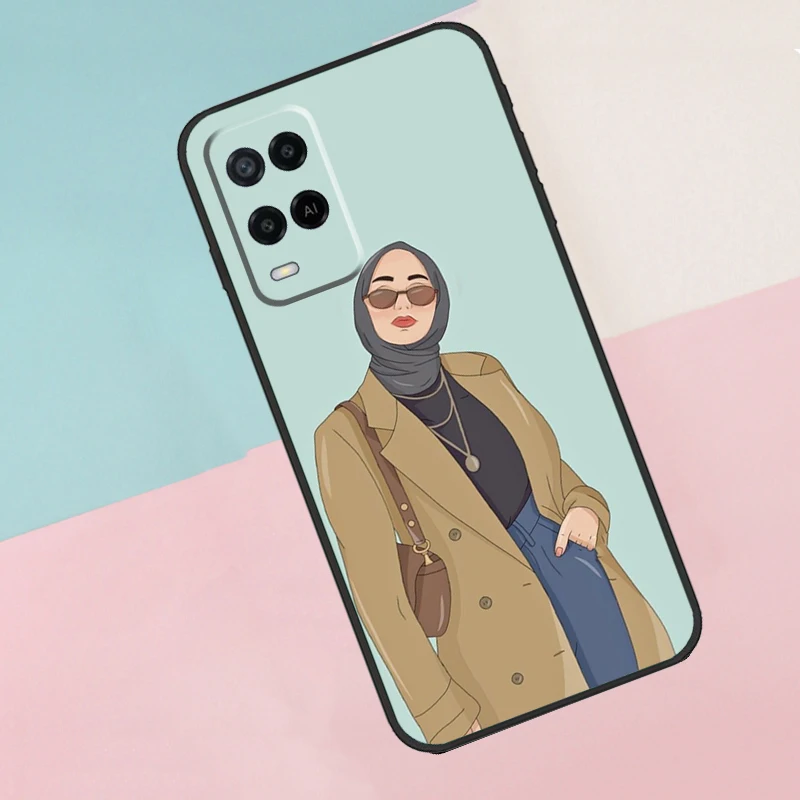 Muslim Islamic Arabic Hijab Gril For Oppo A16 A76 A96 A15 A80 A60 A40 A94 A54 A98 A78 A18 A38 A58 A17 A77 A74 A57S Phone Case view 6