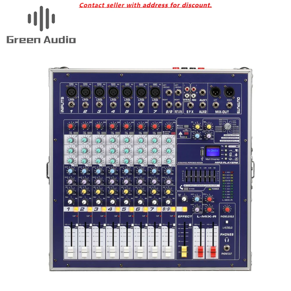 

GAX-960E Audio Sound Cards & Mixers 8 Channel USB BT Mixing Console High Power Equipment 48V Phantom Power DSP Digital Effects