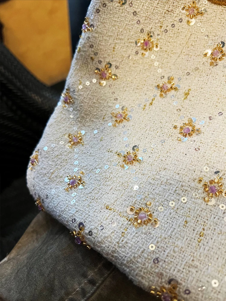 

Miu Sle Beaded Embroidery Handbag Women's Versatile Summer 2025 New Chinese Sle Handheld Bag Faionable Casual Tote Bag