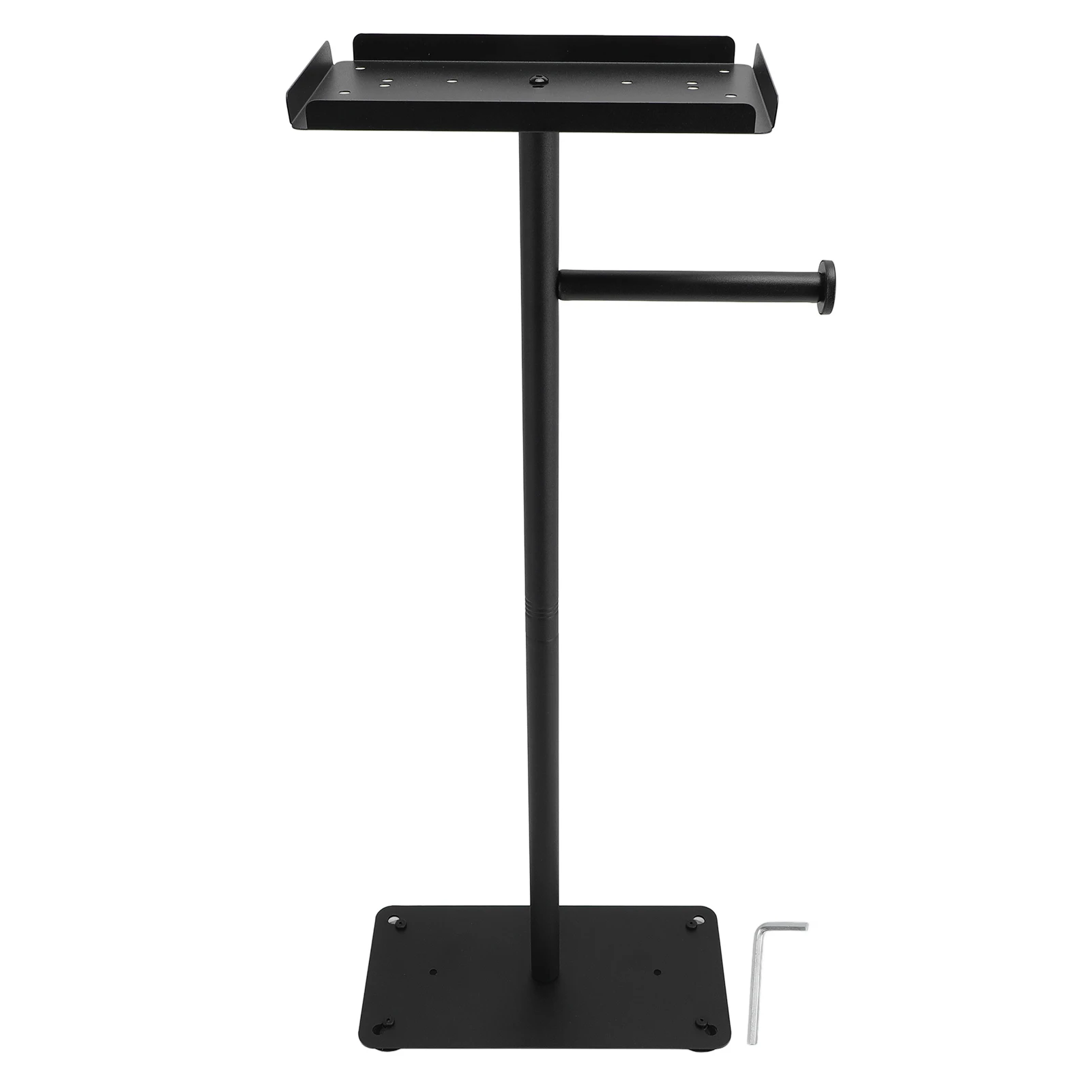 

Напольный держатель для туалетной бумаги, черная подставка для рулонов из нержавеющей стали с верхним отсеком для хранения, для ванной комнаты и домашнего декора