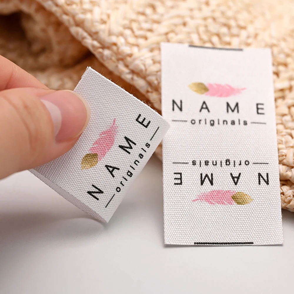 

Custom Cotton Webbing Label 1.18"x2.36" Printed for Knit Cardigan, Sweater – Soft Washable Sew-on Label for Clothing Brand