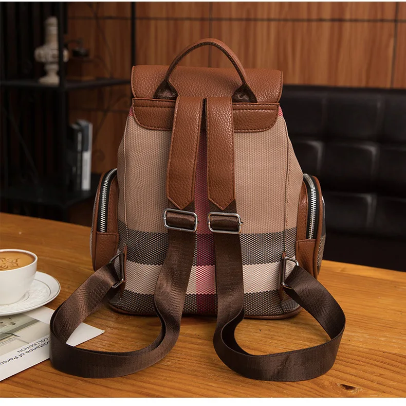 

Популярный женский ретро-рюкзак 2025 года — модные завязки, большая вместимость, простой, пригородное хранилище, универсальный повседневный рюкзак