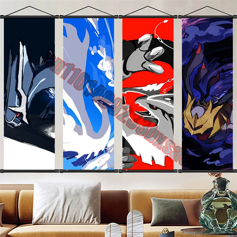 

Japanese Classic Cartoon Anime Pokemon HD High Quality Cool Art Scroll Painting Suitable for Bedroom Home Wall Decoration Gift