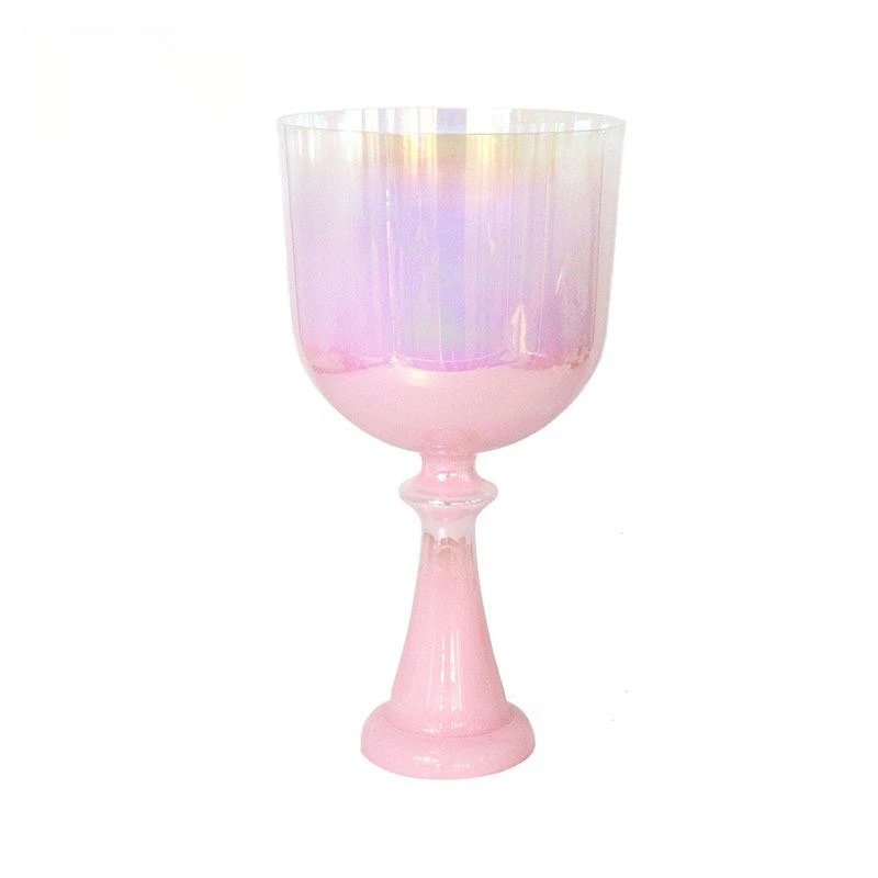 

Pearl Pink Portable Handheld Holy Grail Crystal Singing Bowl Crystal Music Bowl Yoga Stress Relief Healing Singing Bowl
