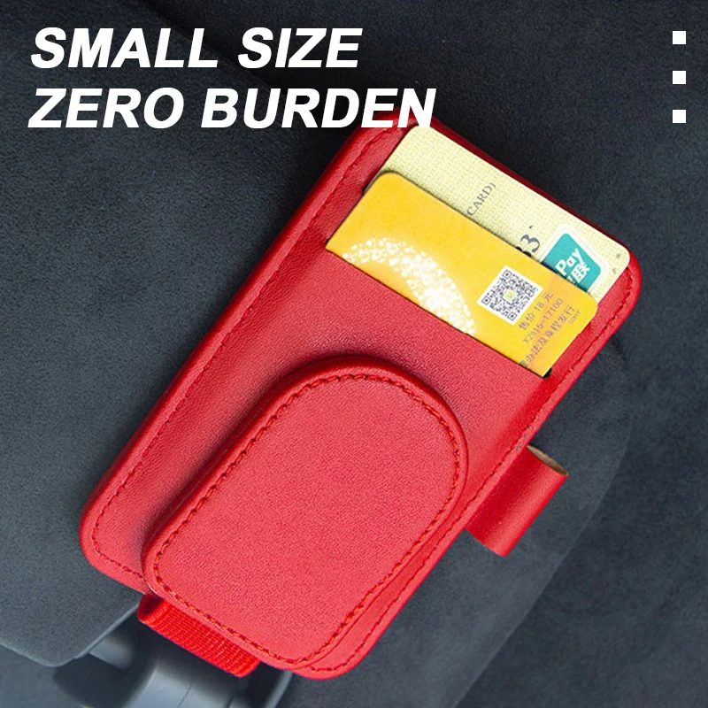 SEAMETAL Pu Leather Car Sun Visor Glasses Holder Glasses Bracket Auto Sun Visor Plate Sunglasses Case Card Pen Holder Accessorie