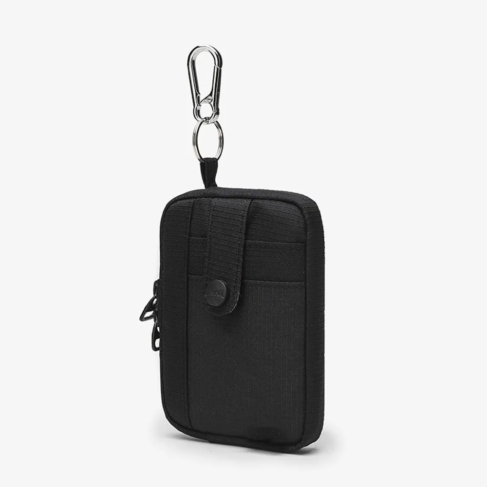 Semplice portamonete multifunzionale in tela Borsa per auricolari con cerniera quadrata Porta carte in tinta unita Mini borsa da viaggio