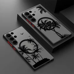 Magnetic For Magsafe Coconut Palm Pattern Case For Samsung Galaxy S23 S22 Ultra S21 FE S24 S25 Edge S26 S25 Ultra Matte Cover
