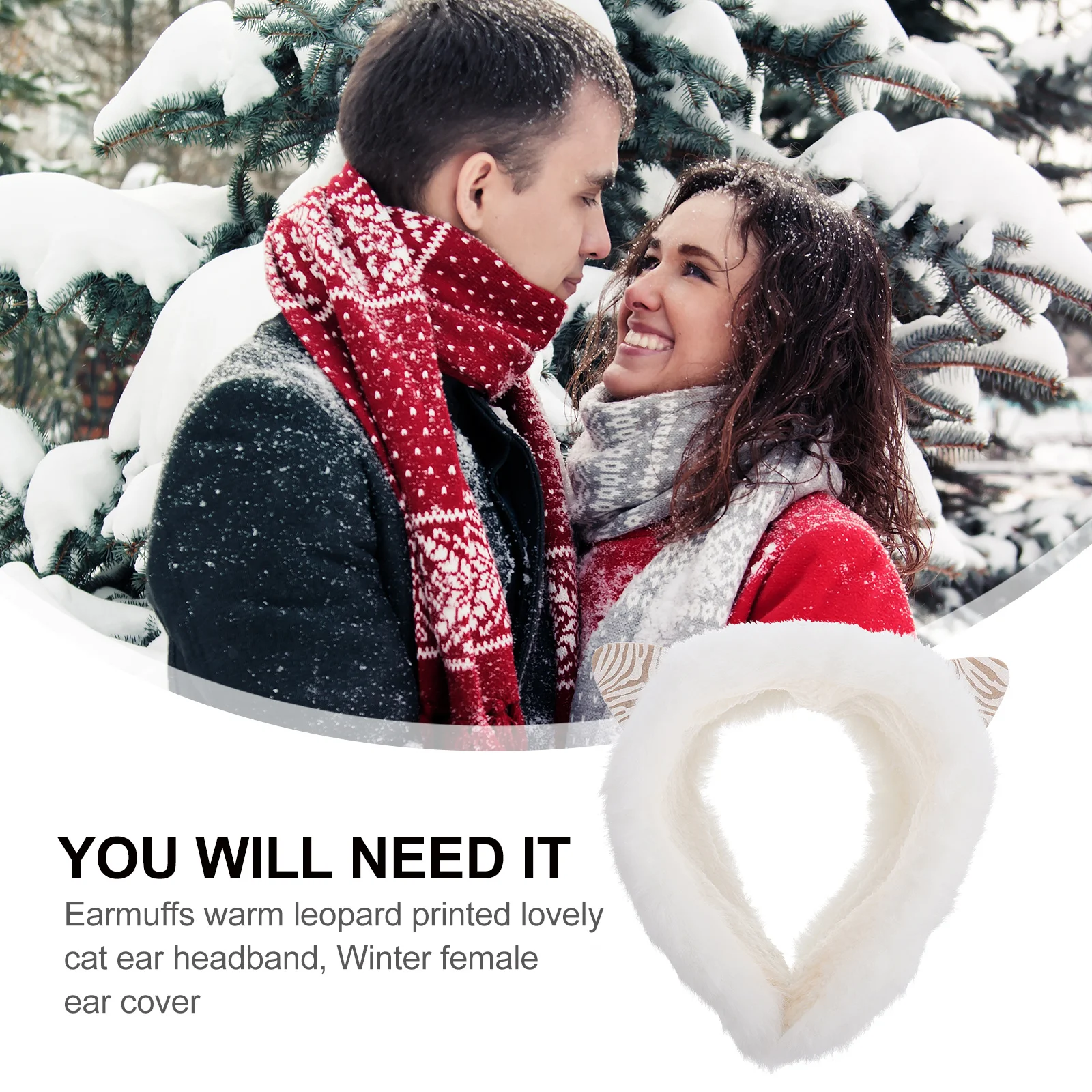 1 قطعة عقال أذن القط الدافئة لغطاء الأذن الكرتون لطيف لينة مريحة قبعة الشتاء غطاء كل مباراة نمط الاستخدام الداخلي في الهواء الطلق #4