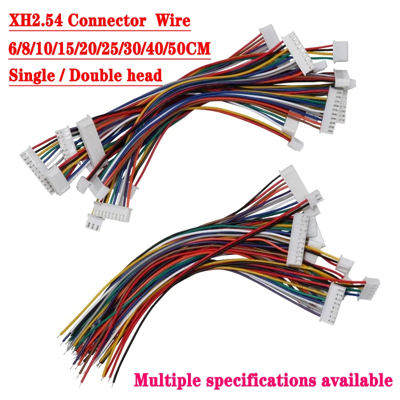 

XH2.54 Connector Wire XH2.54 2P 3P 4P 5P 6P 8P 9P 10P-12Pin 2.54MM leadwire Connector Terminal Wire Single Double head 6-50CM