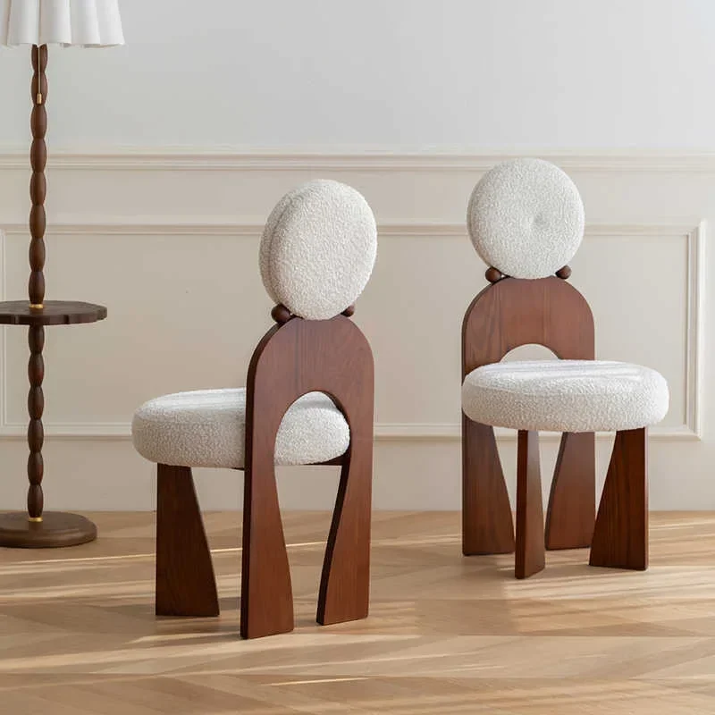 

Home Living Room Simple Chair Medieval Lamb Fleece Backrest Leisure Chair